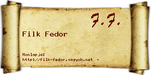 Filk Fedor névjegykártya